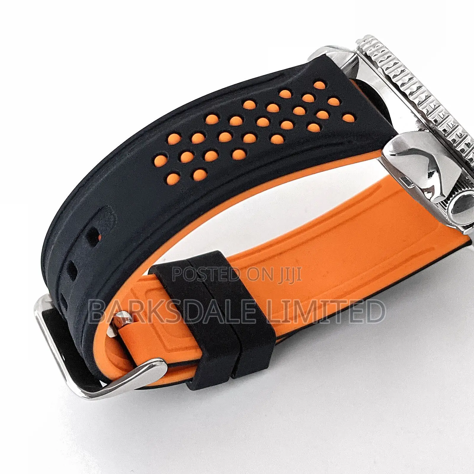 Black Red White Yellow Grey Silicone Rubber Watch Strap 22mm