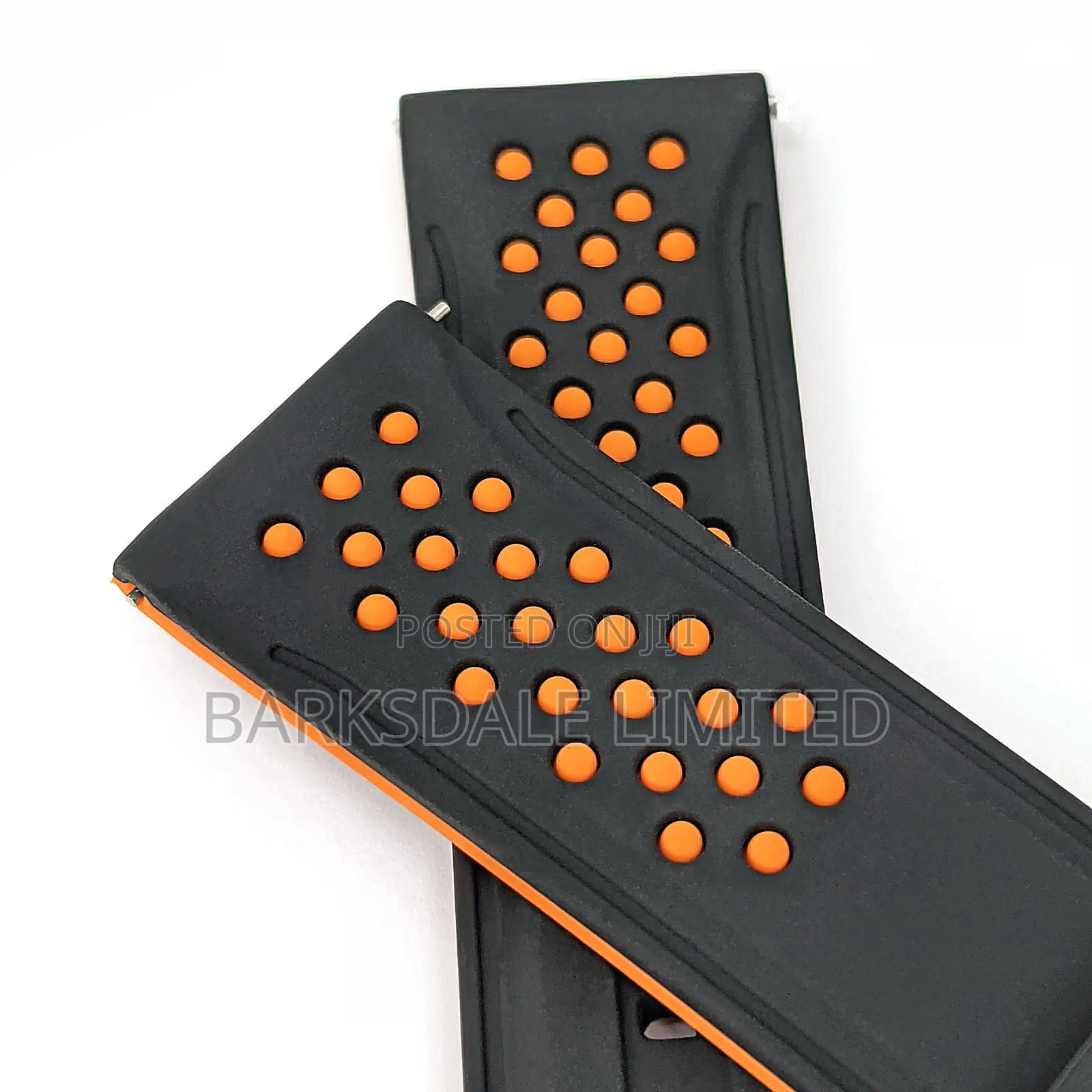 Black Red White Yellow Grey Silicone Rubber Watch Strap 22mm