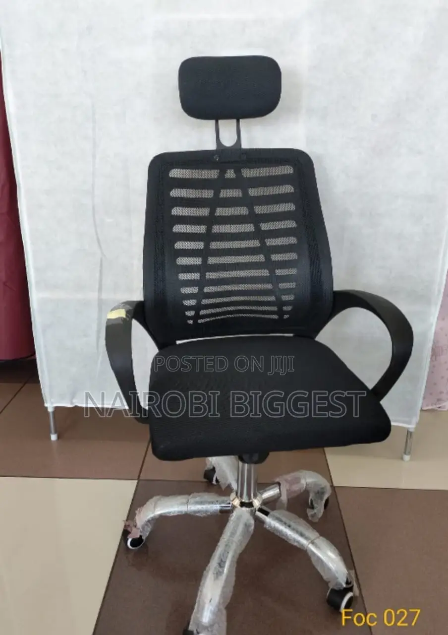 Secretarial Mesh Office Chair With Headrest