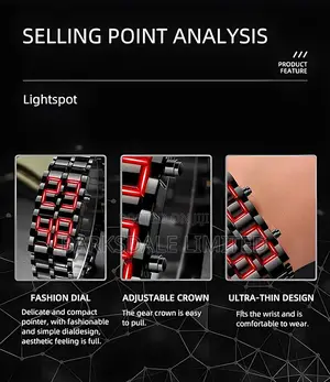 Lava Stainless Steel Black Silver LED Digital Bracelet Watch