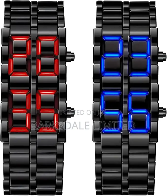 Lava Stainless Steel Black Silver LED Digital Bracelet Watch
