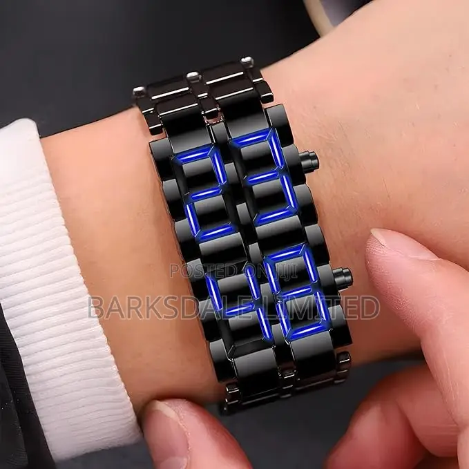 Lava Stainless Steel Black Silver LED Digital Bracelet Watch