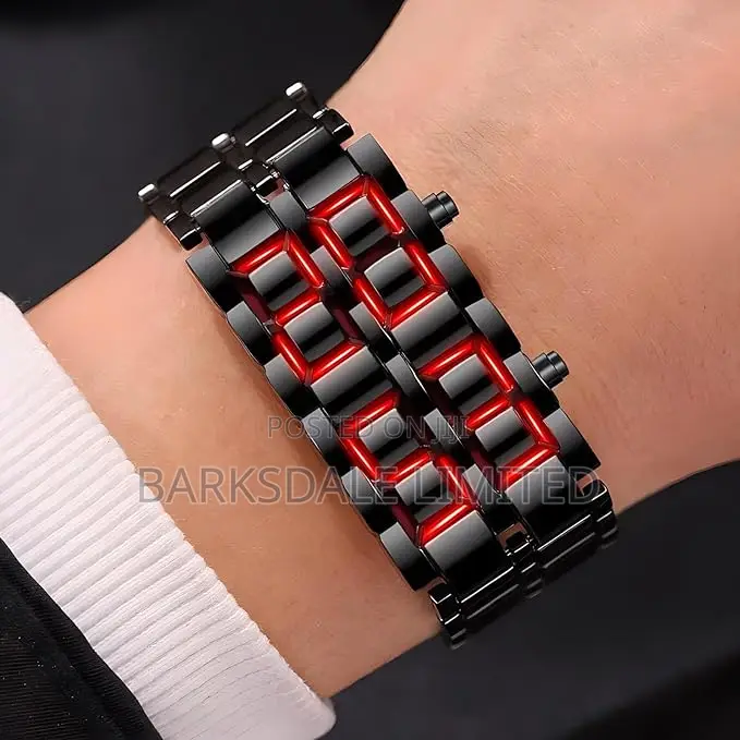 Lava Stainless Steel Black Silver LED Digital Bracelet Watch