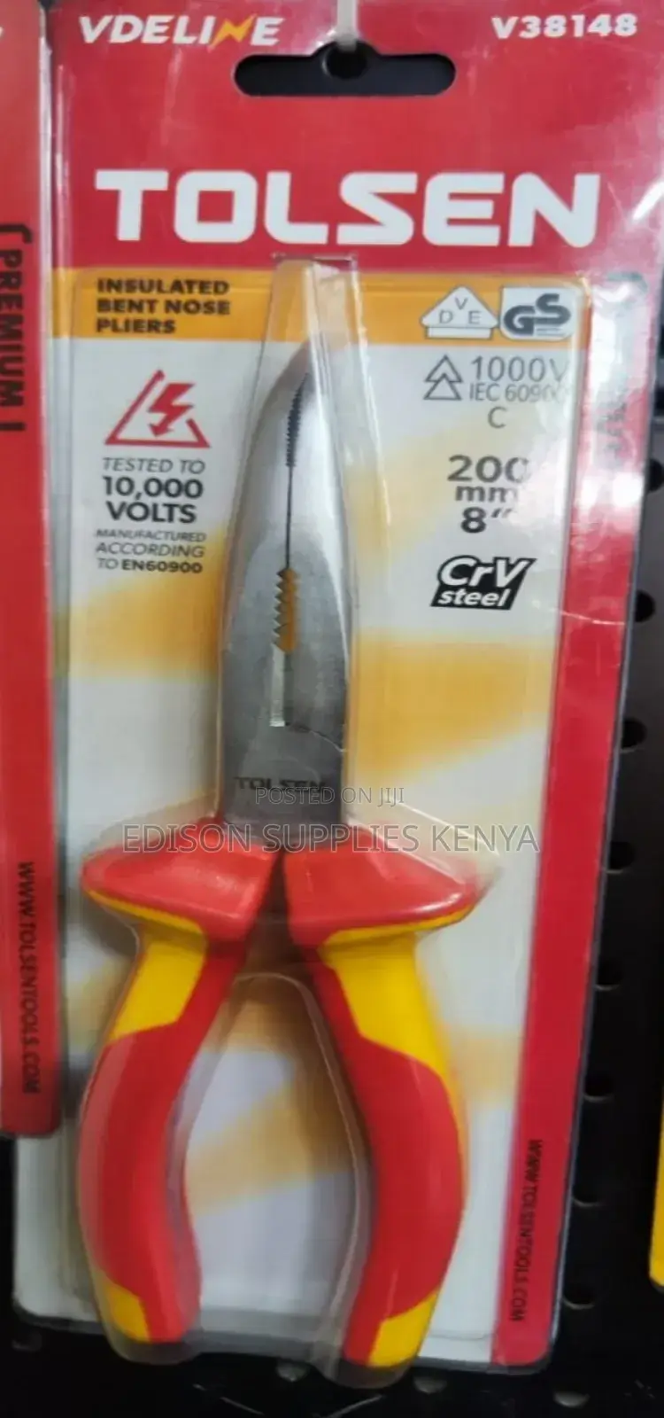 Tolsen Insulated Bent Nose Pliers 8" Insulated Pliers V38148