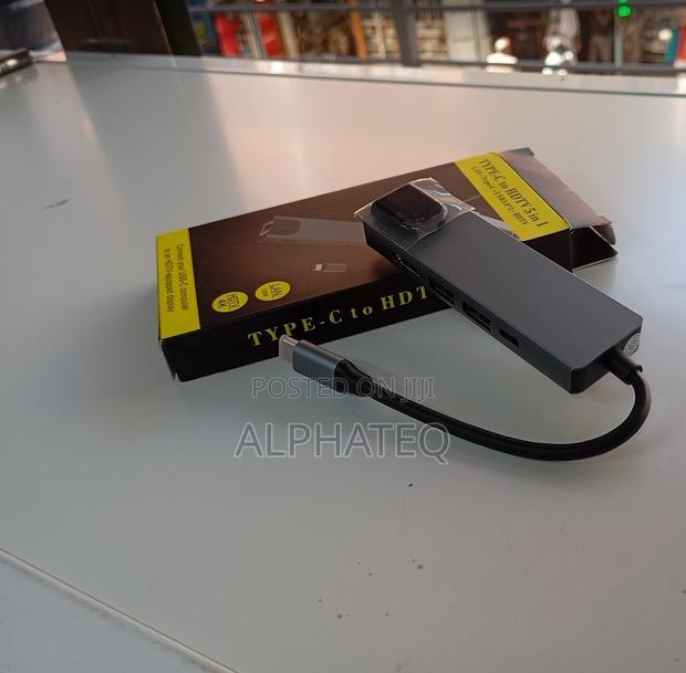 5 in 1 USB Type C Hub USB C-Hub to Ethernet Rj45 Sd Card