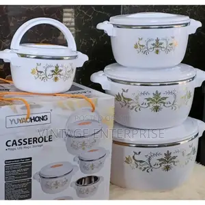 Sets of Four White Casserole Hotpots 