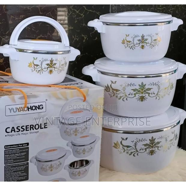 Sets of Four White Casserole Hotpots 