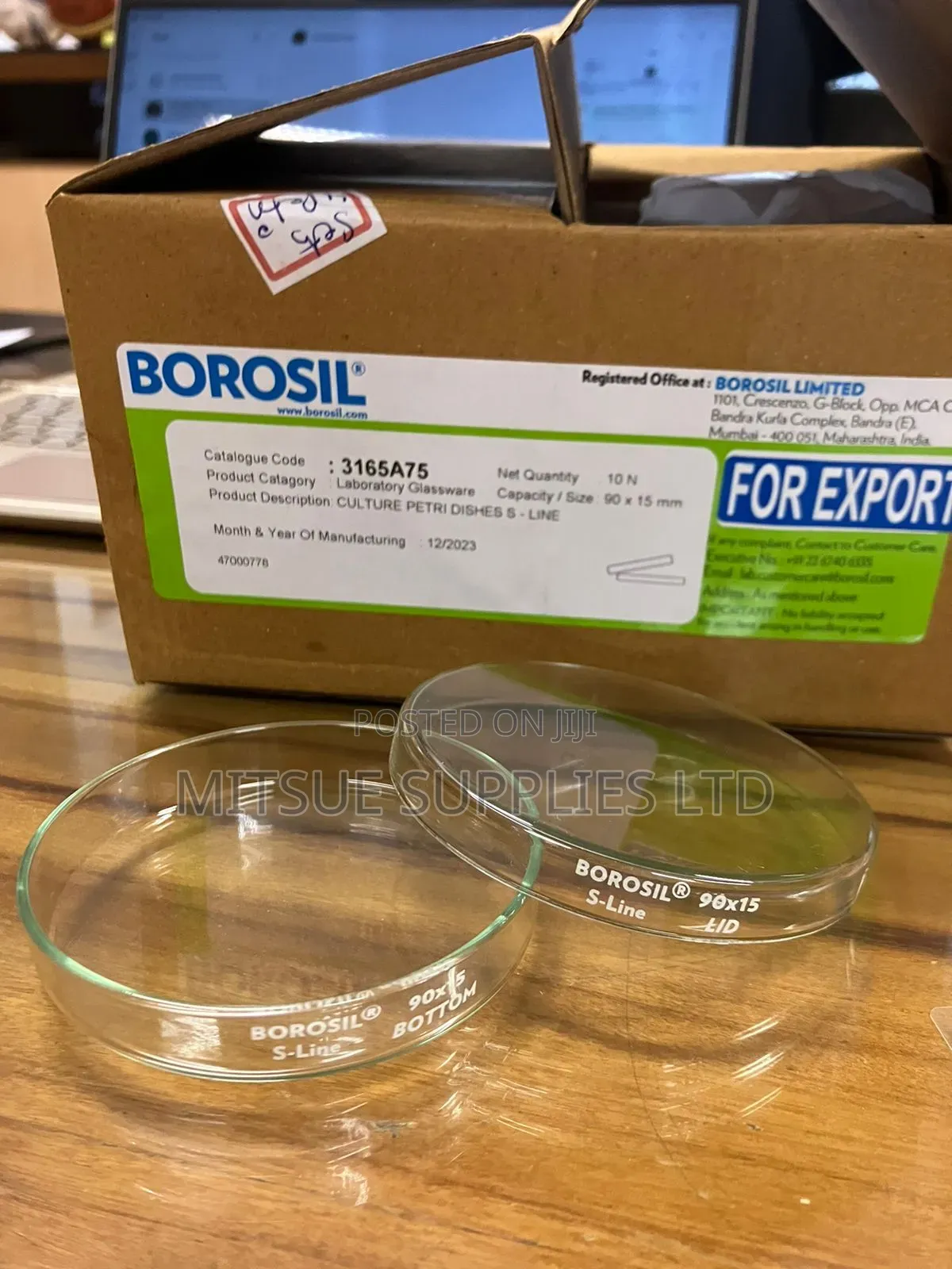 A Set of 5 Petri Dish 90X15MM (BOROSIL S-Line)