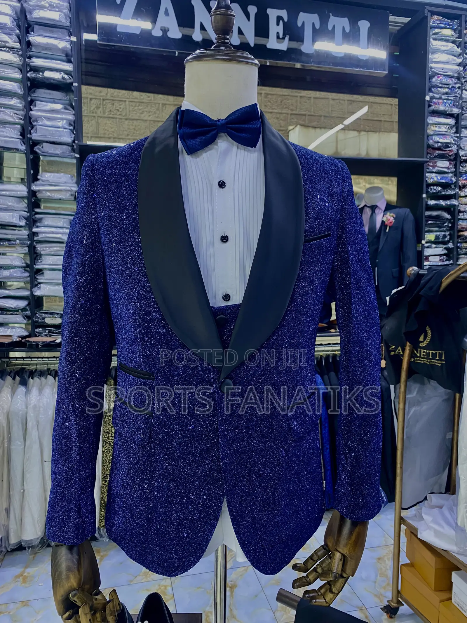 Blue Shimmer Wedding Suit