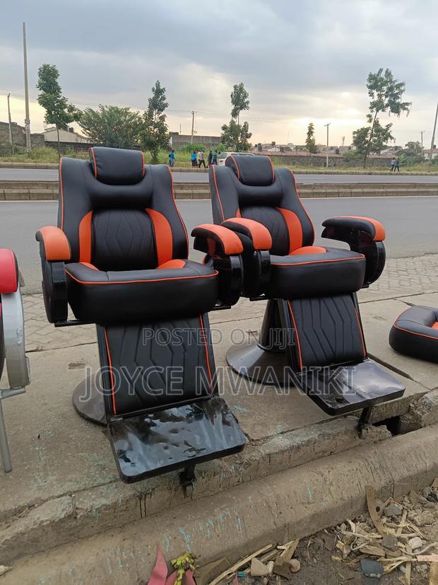 Barber Chairs, 2 Pieces, Orange and Black