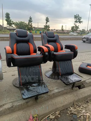 Barber Chairs, 2 Pieces, Orange and Black 