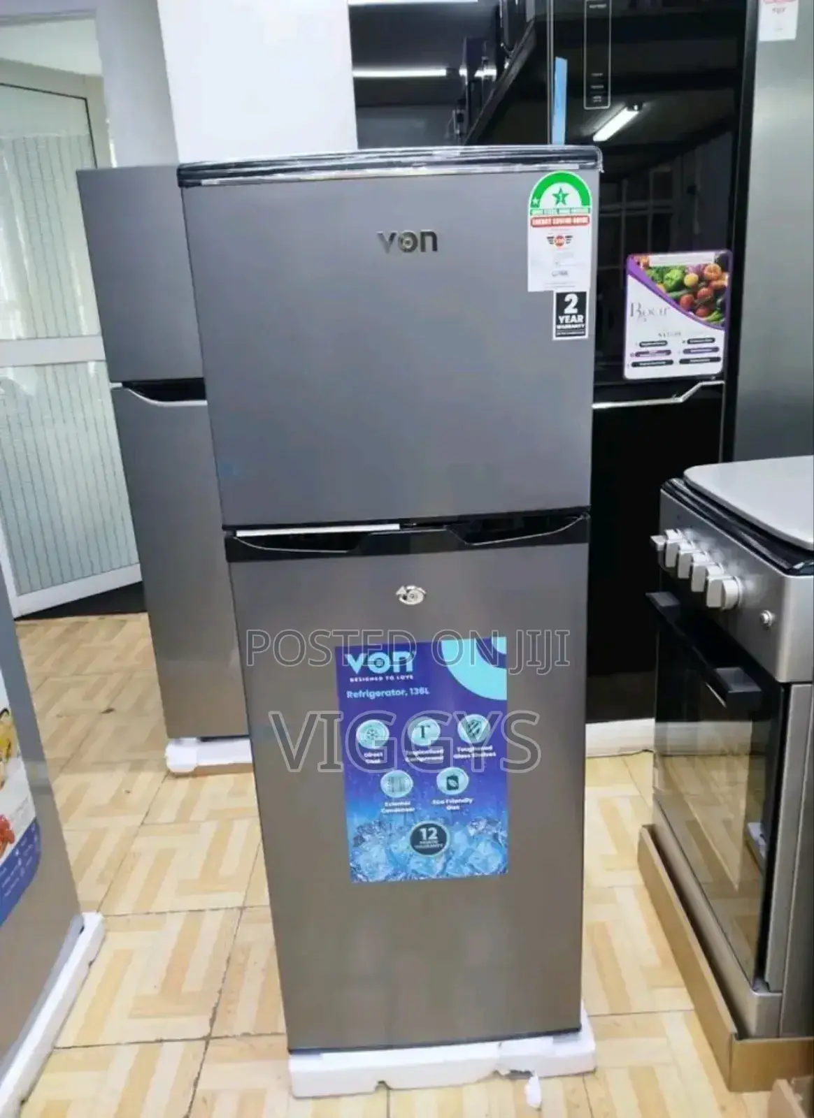 Nice Von 136 Litres Double Door Fridge =