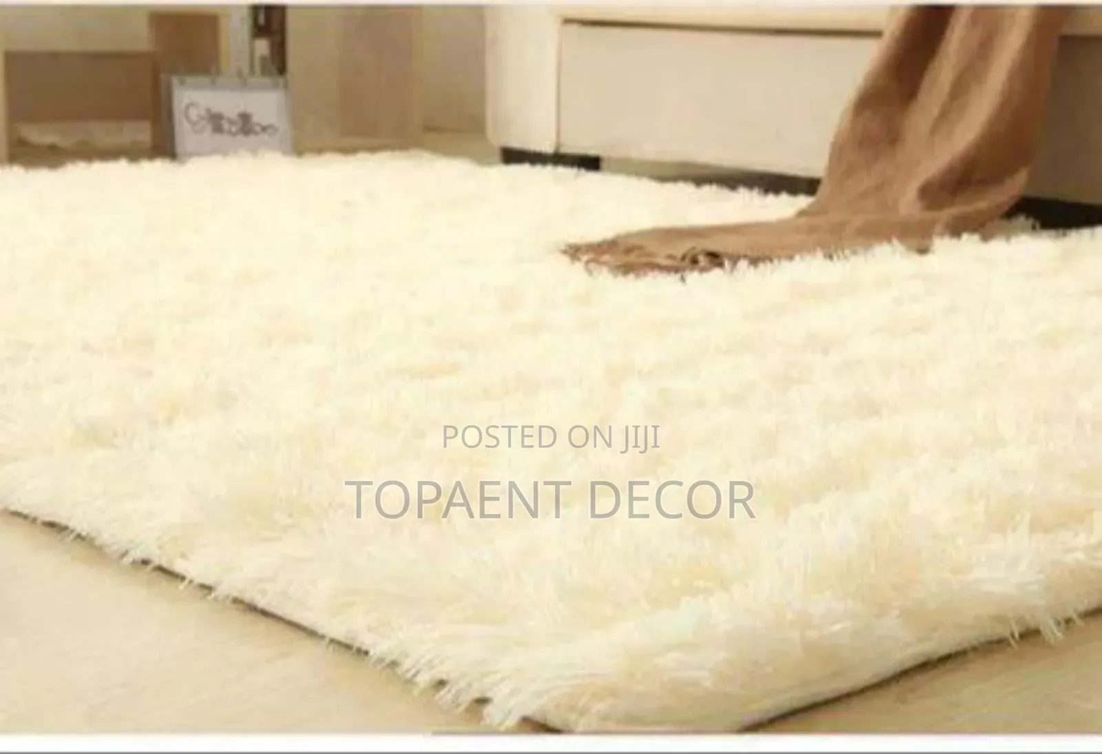 Cream Hairy Fluffy Carpets Available