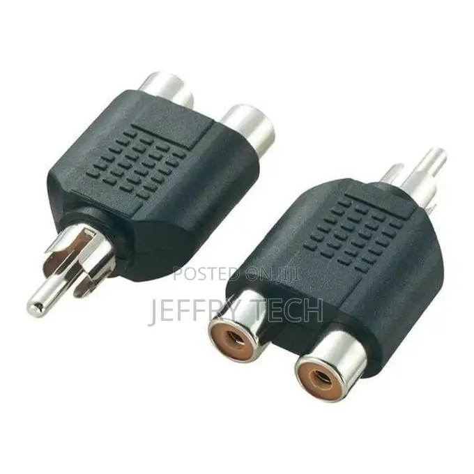 2 RCA Female To 1 RCA Male Adapter - 1 Piece