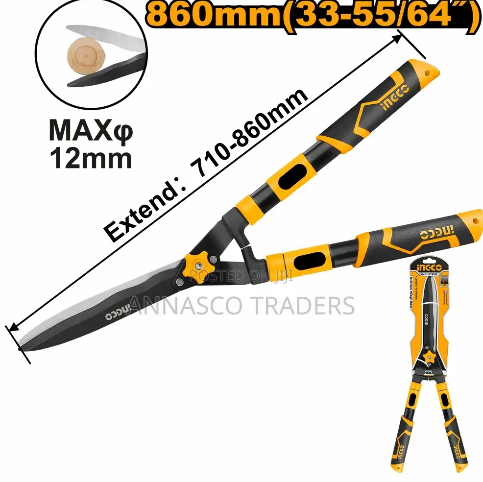 QUALITY INGCO Telescopic Hedge Shear "Length:710-860mm