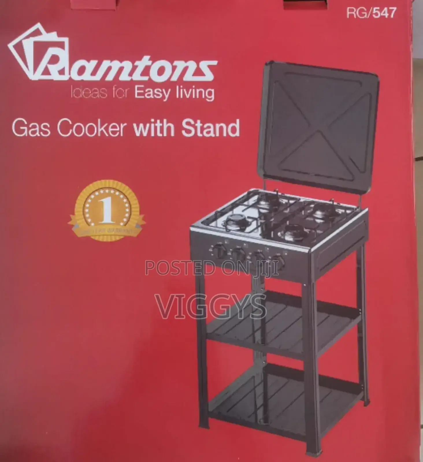 Ramtons 4 Burner Standing Cooker With Shelf RG-5