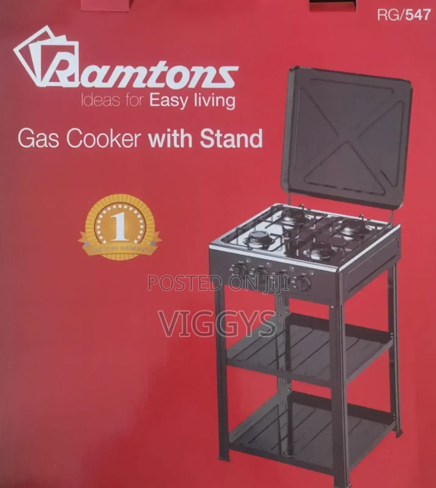 Cool Ramtons 4 Burner Standing Cooker With Shelf RG-5