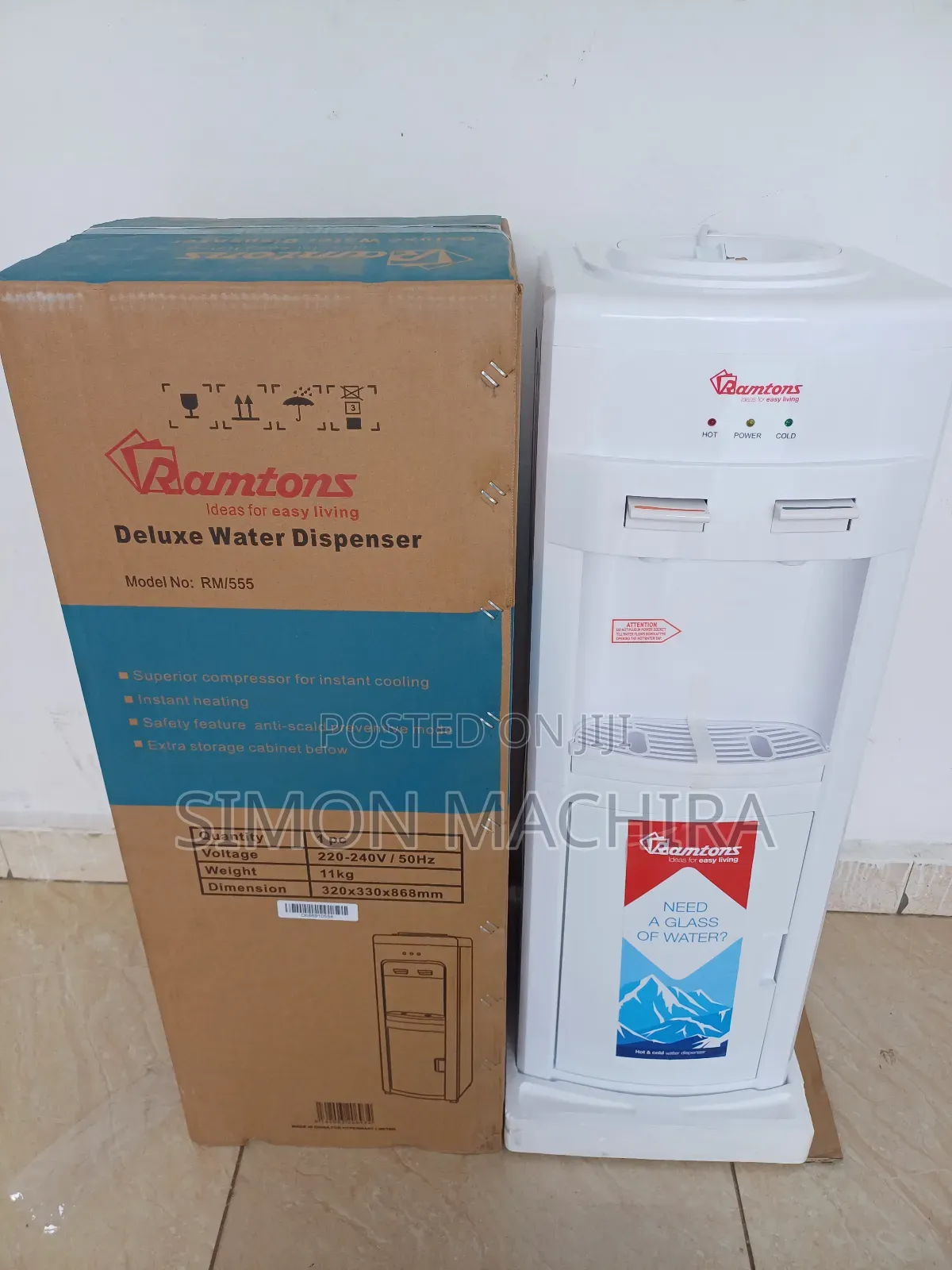 Ramtons Water Dispenser With Compressor. RM 555
