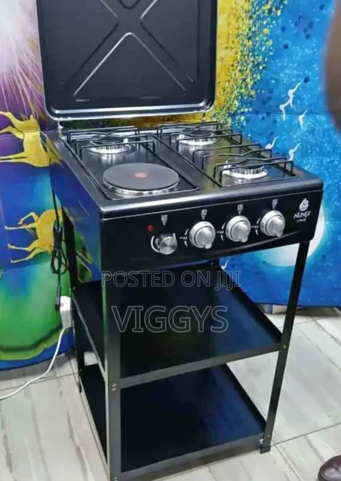 Nunix Cooker 3+1 Standing Cooker Plus Shelves NUX