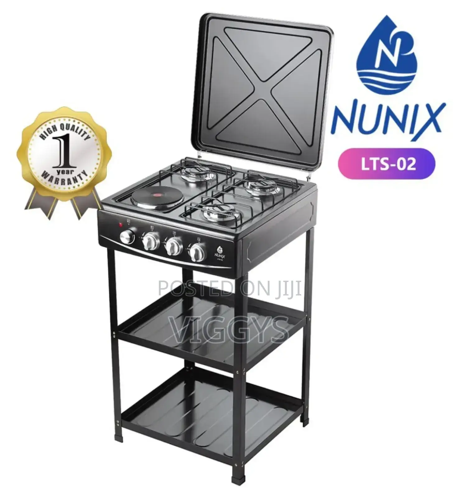 Cool Nunix Cooker 3+1 Standing Cooker Plus Shelves NUX
