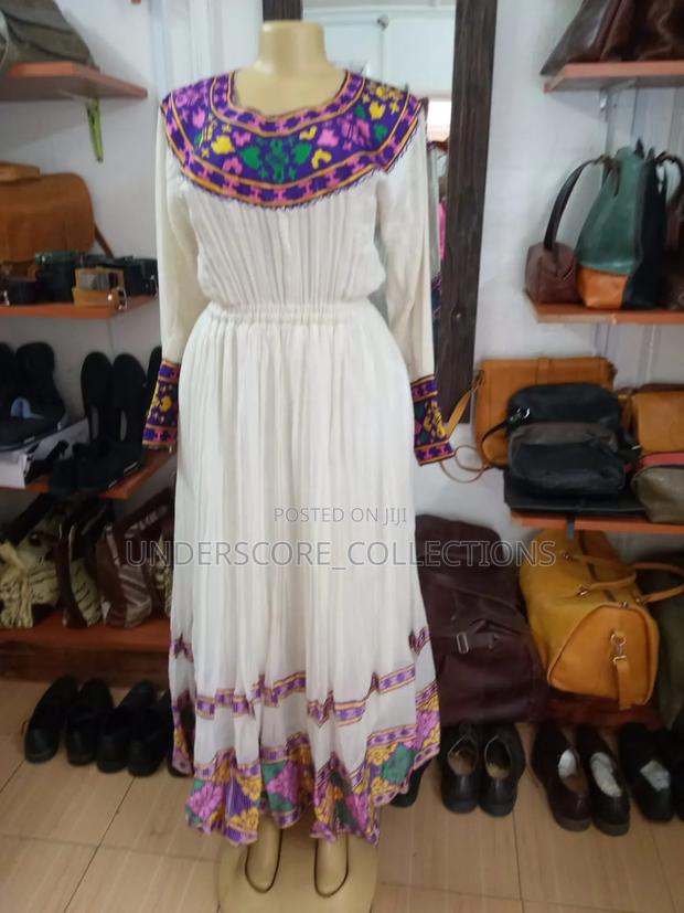 Elegant Ladies Plus Size Ethiopian Dresses With Scarf - thumbnail 2
