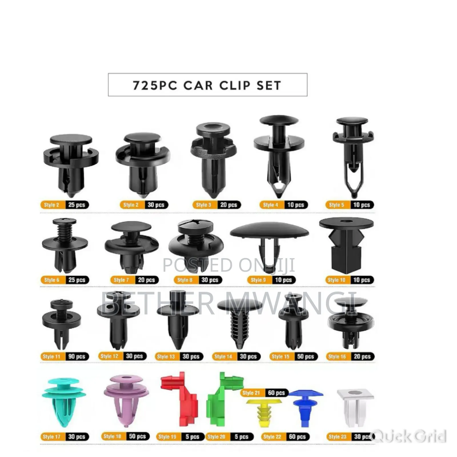 725 PCS Car Push Retainer Clips Auto Fasteners Assortments