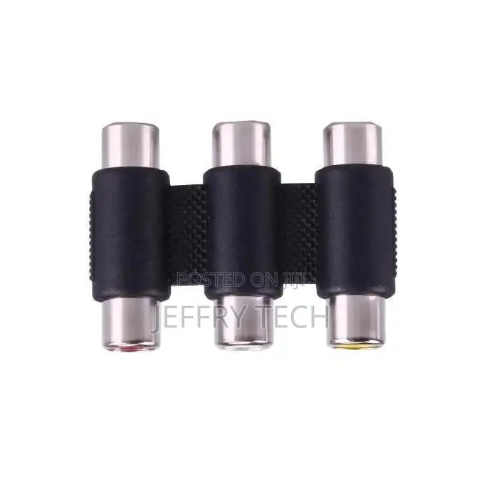 Female To Female AV 3 Audio Video Coupler Adapter