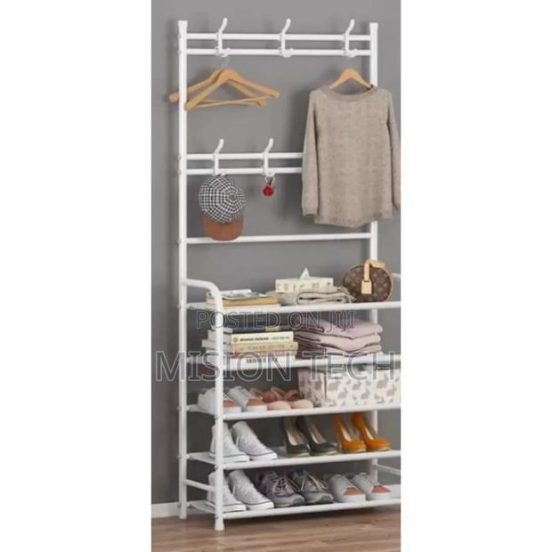 5-Layer Simple Assemble Shoe Rack With Hunger - main view