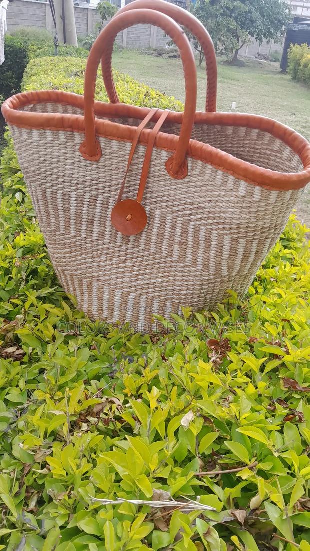 Baskets With Leathered Handles 12 Inches