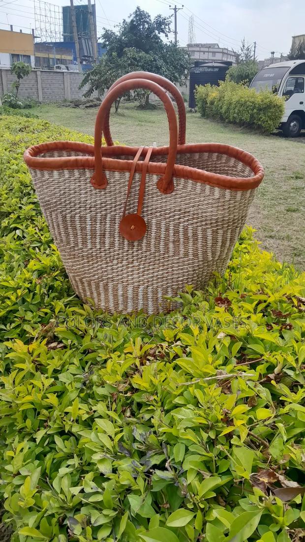 Baskets With Leathered Handles 12 Inches - thumbnail 3