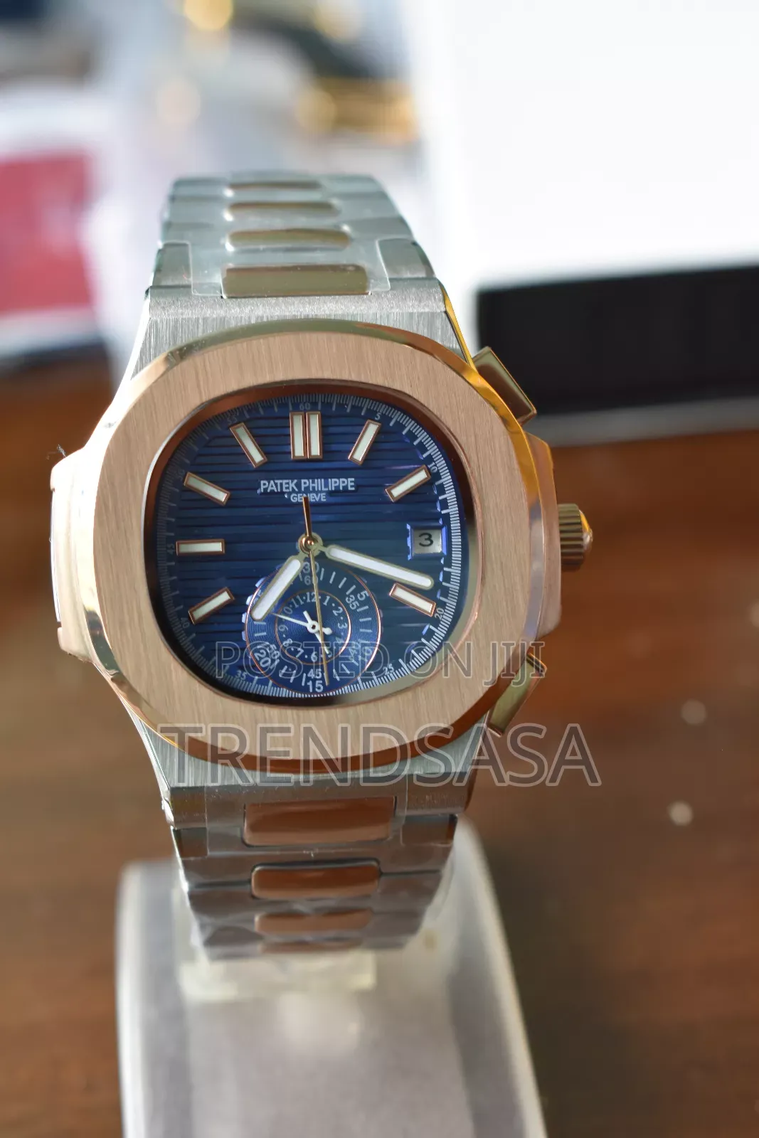 Patek Philippe Aquanaut Blue Dial Two Tone Watch