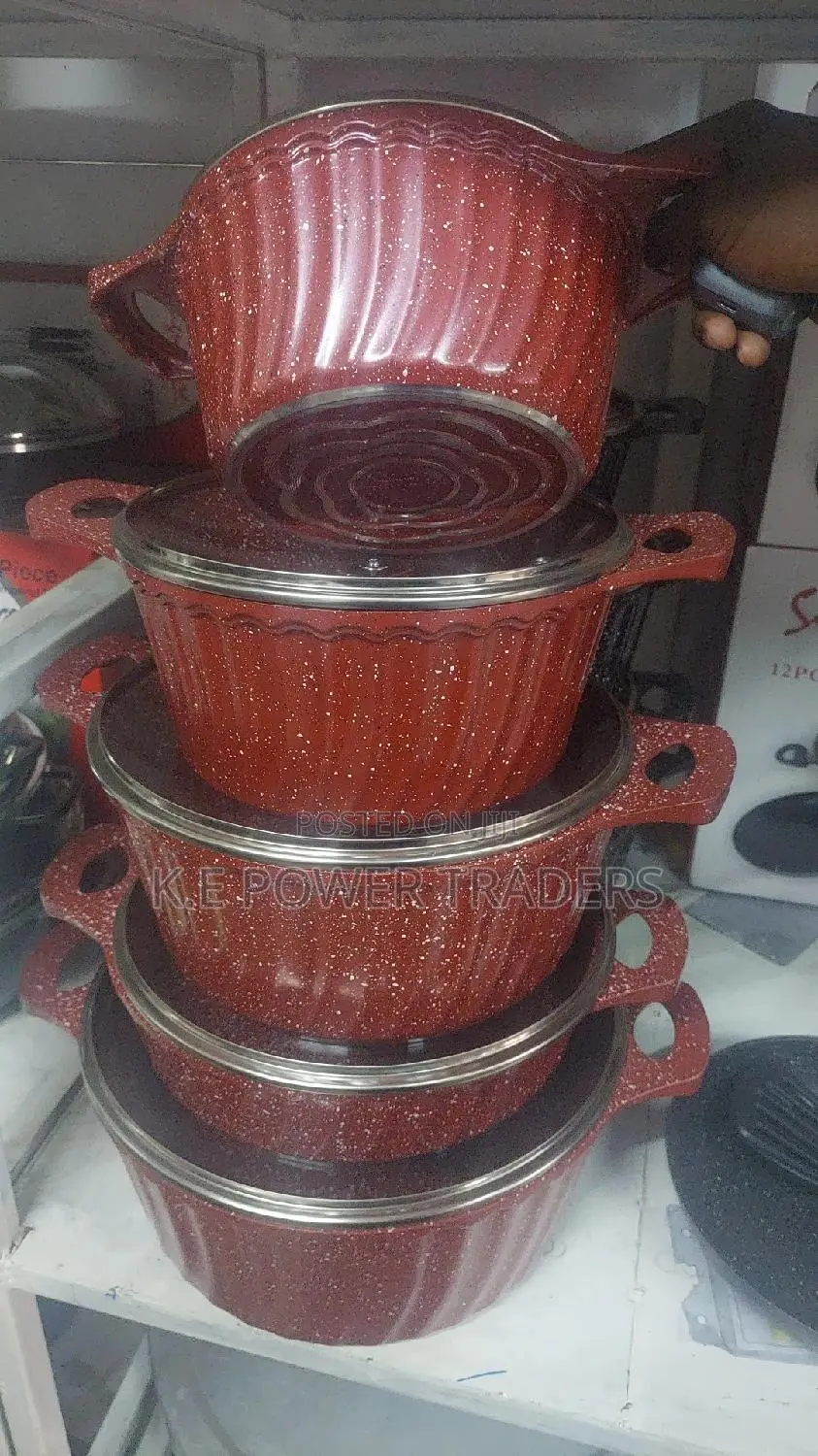 Maroon Granite 10 Pieces Signature Cooking Pots