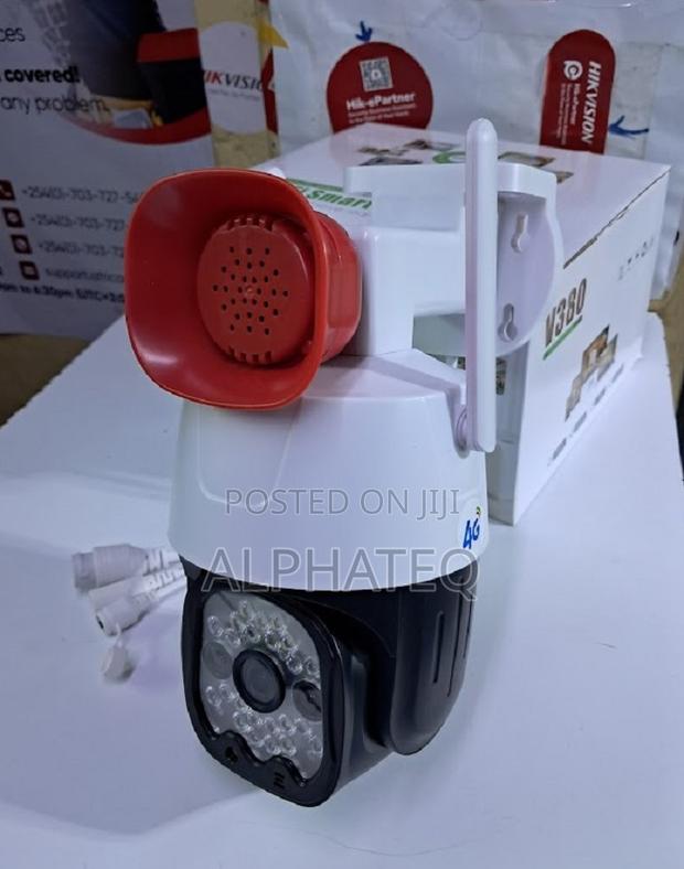 4G Simcard PTZ Rotating Siren Quality Camera Siren Speaker