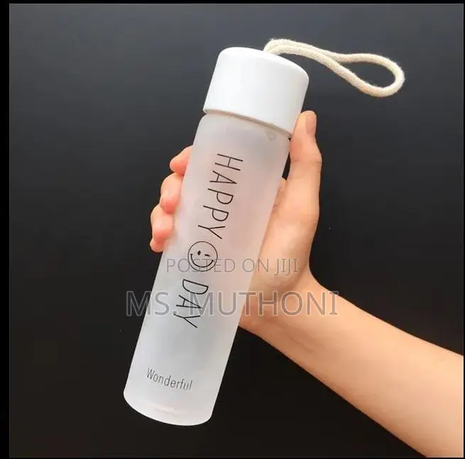 360 Ml Happy Day Glass Water Bottle