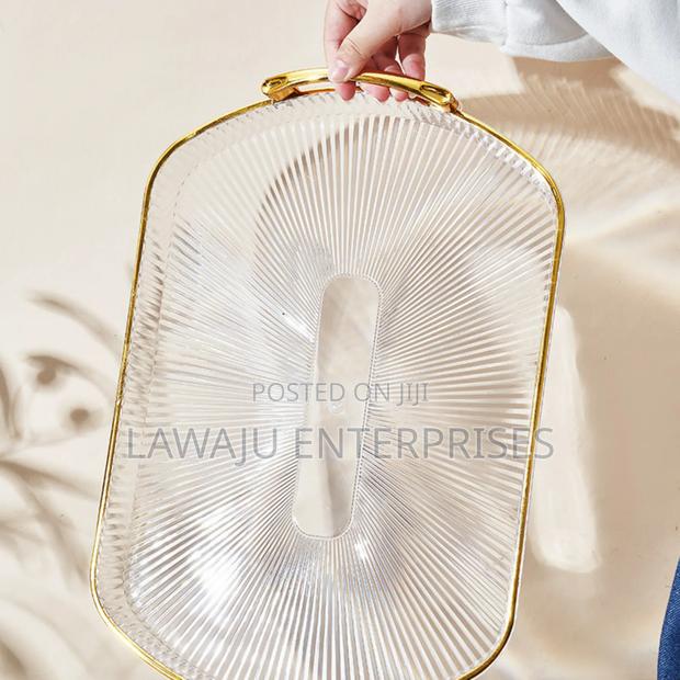 Rectangular Vanity Tray With Gold Handles