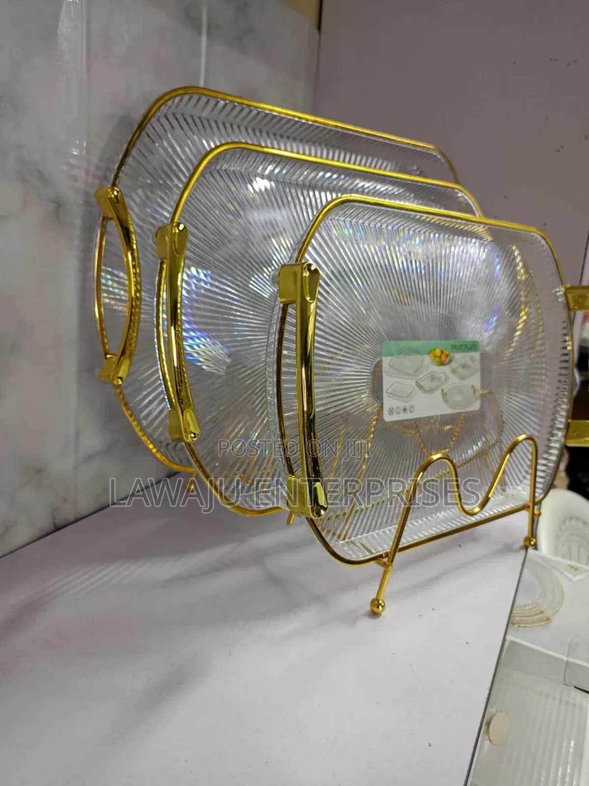 3pcs Oval Acrylic Trays