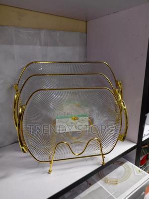 3pcs Oval Acrylic Tray With Gold Handles - thumbnail 2