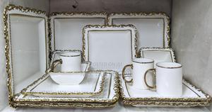 24pcs Luxury Squared Dinner Ware With Fully Edged With Gold - thumbnail 2