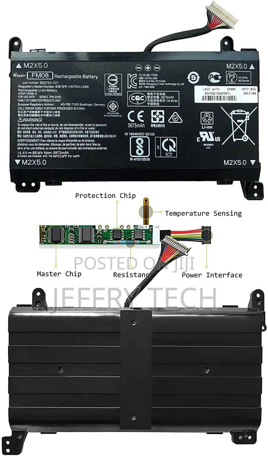 HP Omen 17-an FM08 16 Pin/12 Pin Original Genuine Battery (