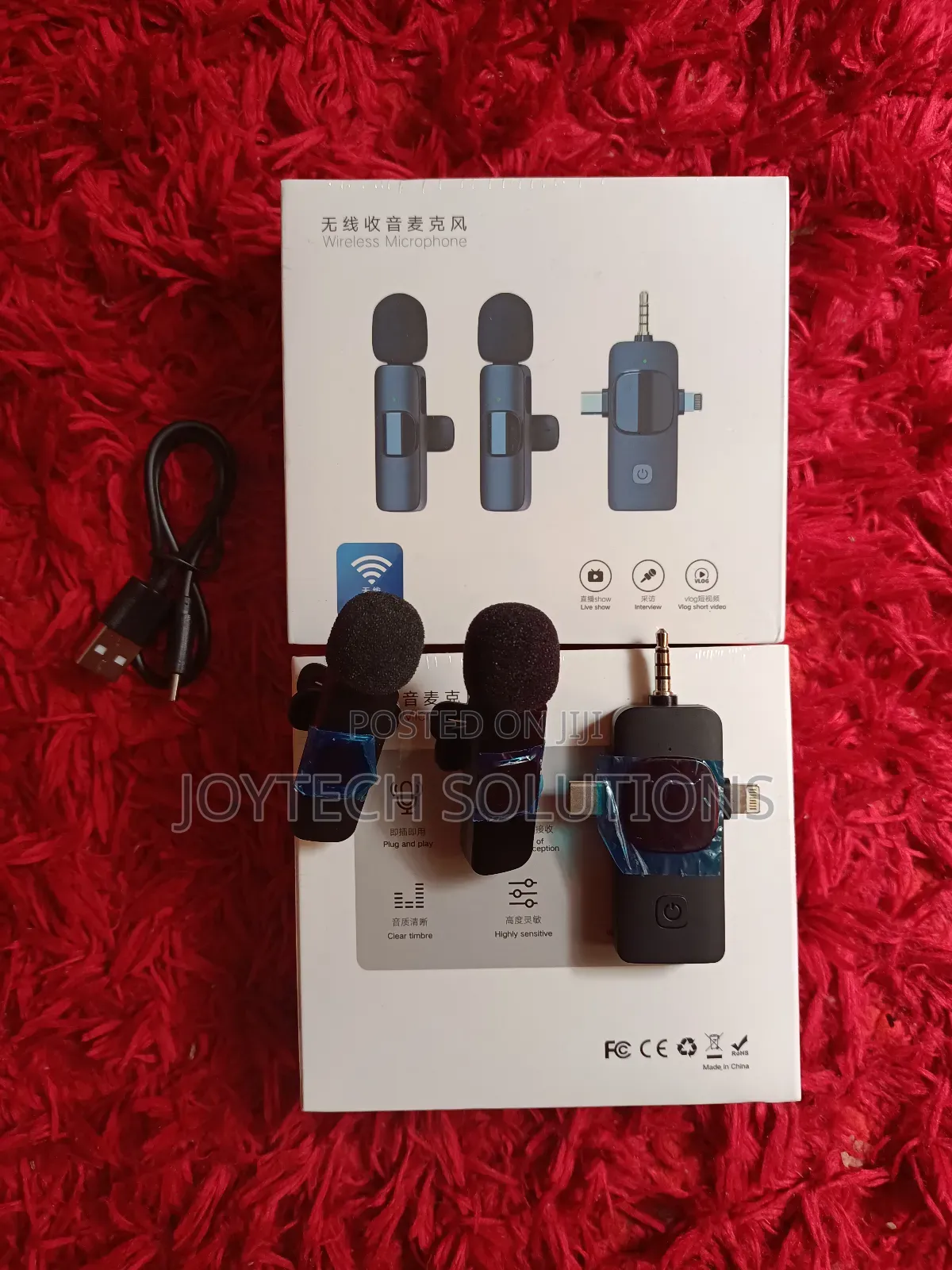 Wireless Widely Compatible Microphone Clip-on 3in1
