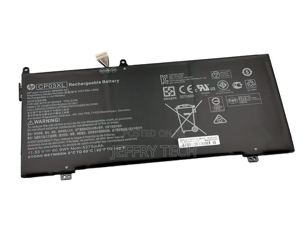 HP Spectre X360 13-Ae Cp03xl 11.55V 60.9wh 5275mah Original