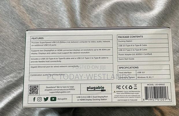 Plugable USB 3.0 and USB-C Dual Display Docking Station - thumbnail 3