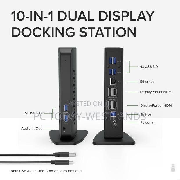 Plugable USB 3.0 and USB-C Dual Display Docking Station - thumbnail 9