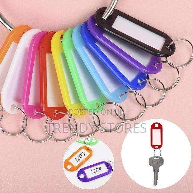 Plastic Key Tags With Labels -6pcs