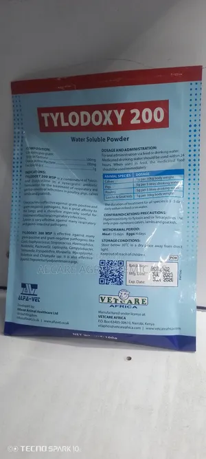 Tylodoxy 200 Poultry Antibiotics 100G