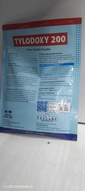 Tylodoxy 200 Poultry Antibiotics 100G