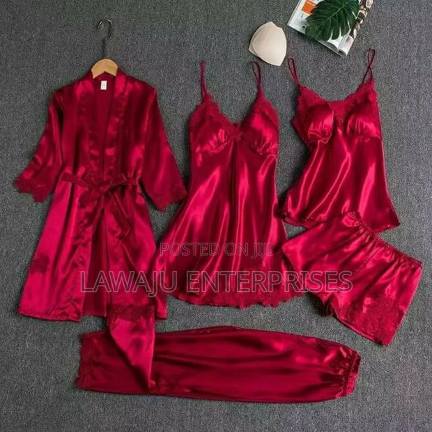 Red 5pc Pajama Set - thumbnail 2