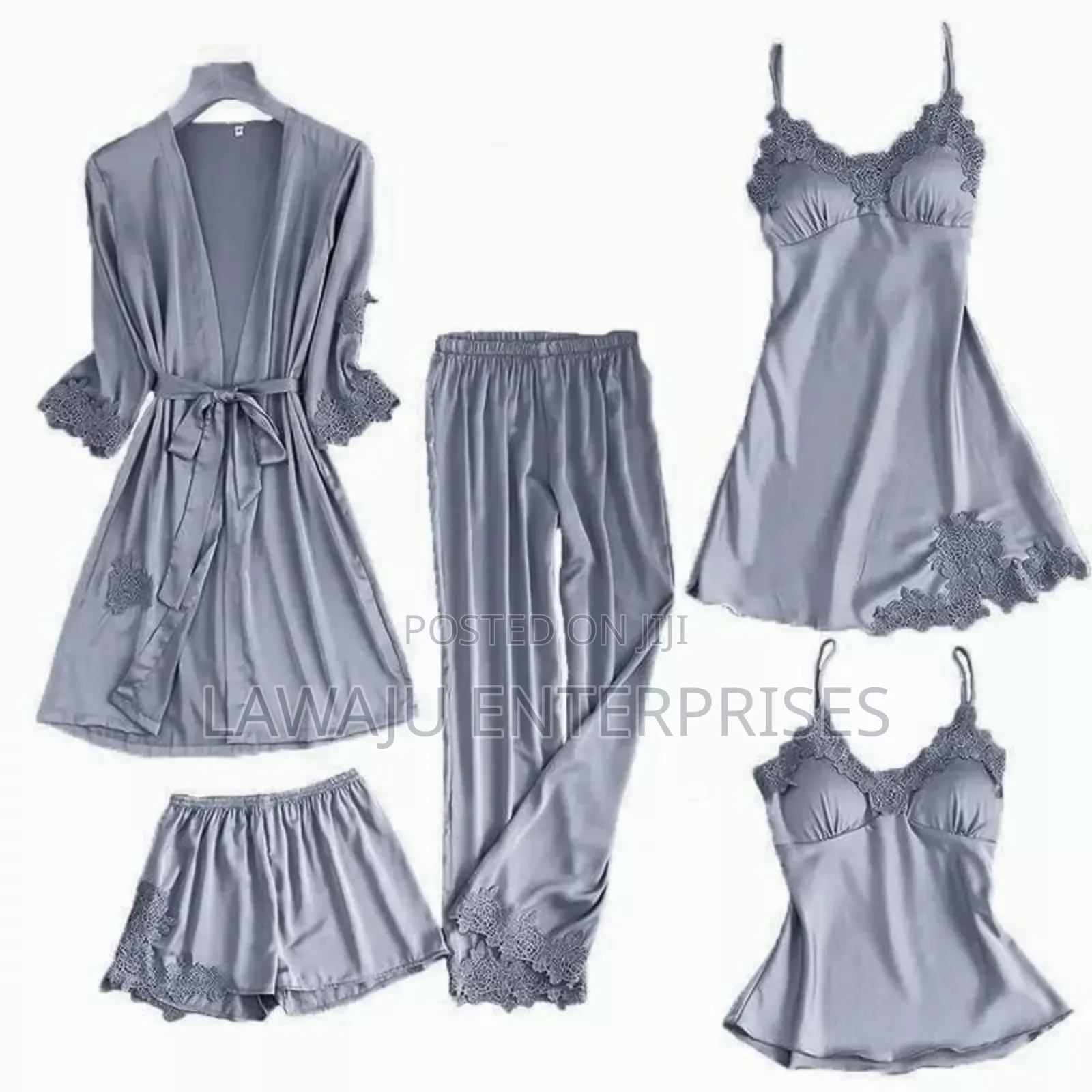 Grey 5pc Pajama Set