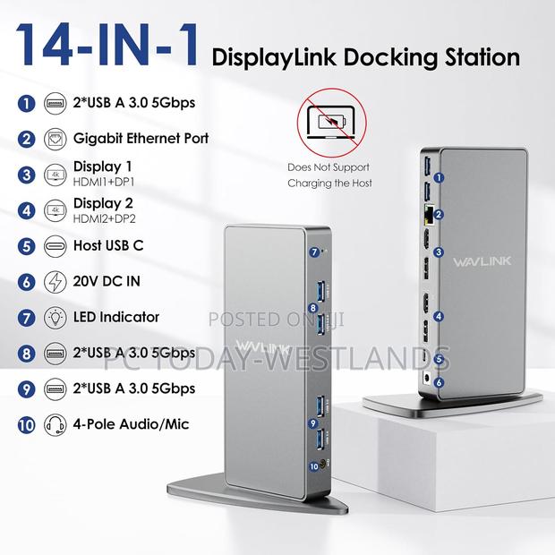 Wavlink USB C Ultrahd Universal Laptop Docking for Mac M1/M2 - thumbnail 11