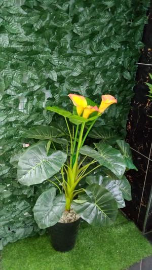 Flowered Plant With Vase and Decorative Stones - thumbnail 2
